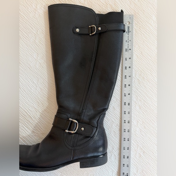 Naturalizer Wide Calf Riding Boots Black Leather size 8 chunky - Picture 14 of 15
